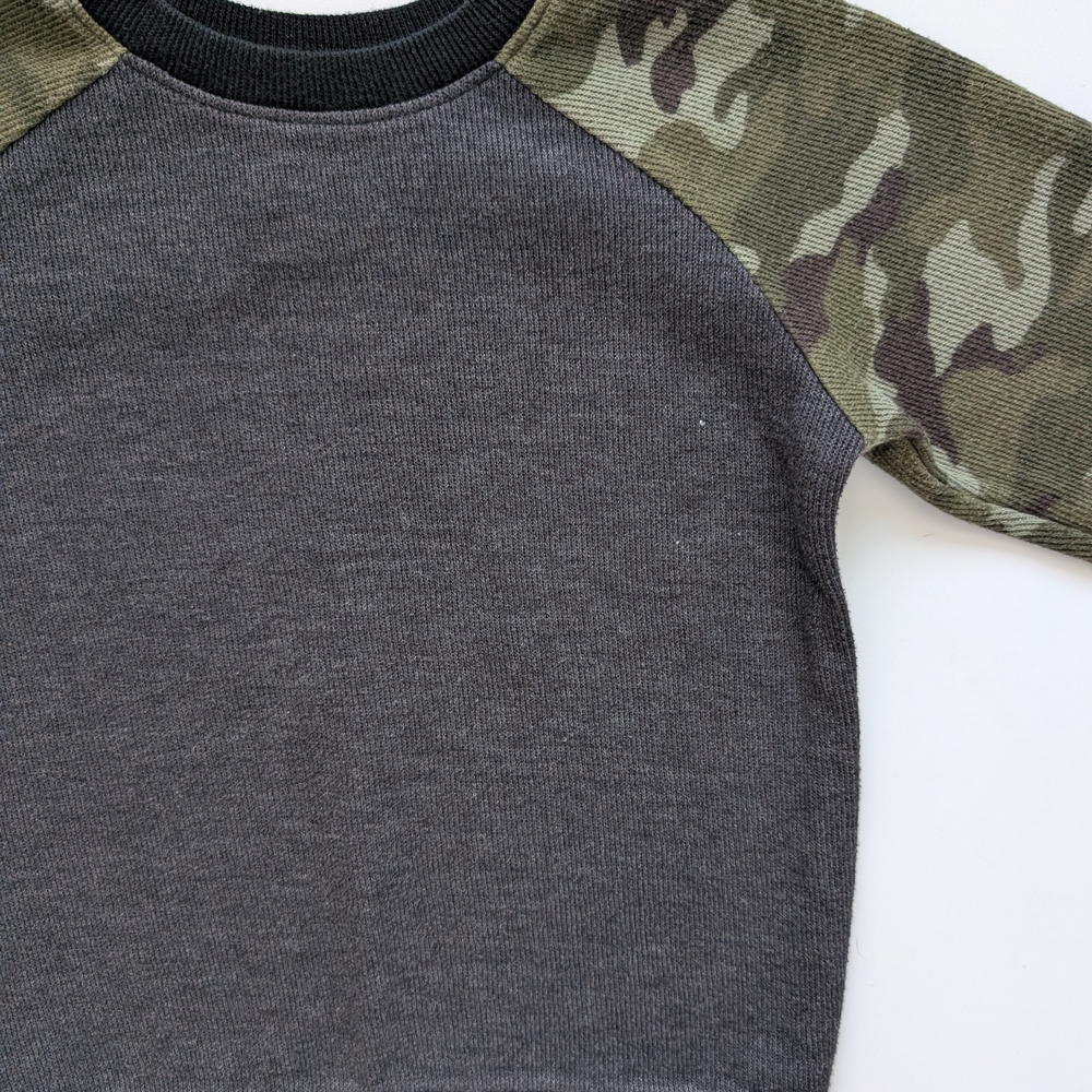 Old Navy Dark Gray and Camo Kids Sweatshirt - Picture 2 of 5